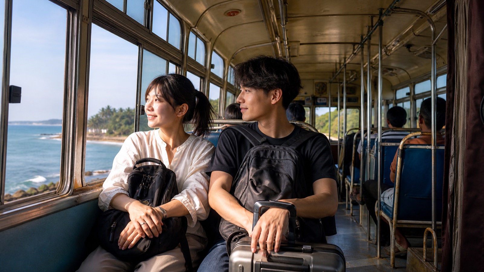 二人旅では、安い移動の後にも同じ気分で旅を楽しめるかまで考えます。