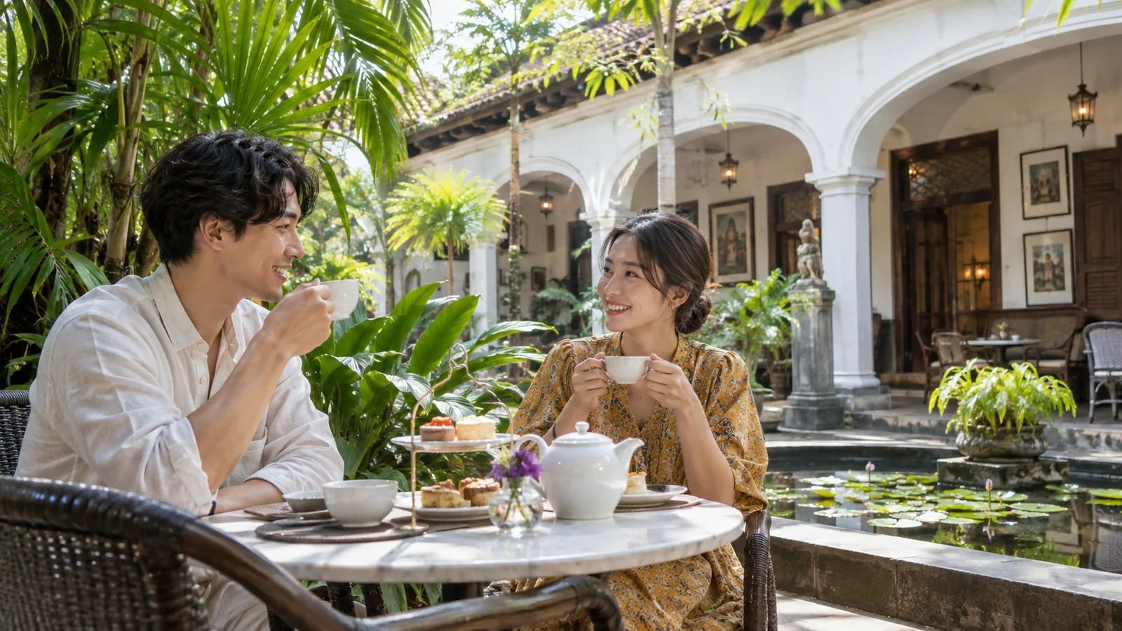 スリランカの宿や紅茶を楽しみ、日程を考える旅のイメージ